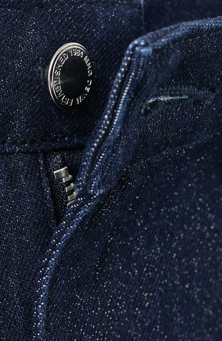 MANGO Metallic Straight Leg Jeans, Alternate, color, Dark Blue