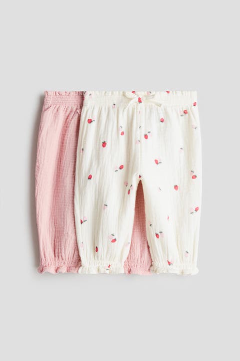 2-pack Cotton Muslin Trousers