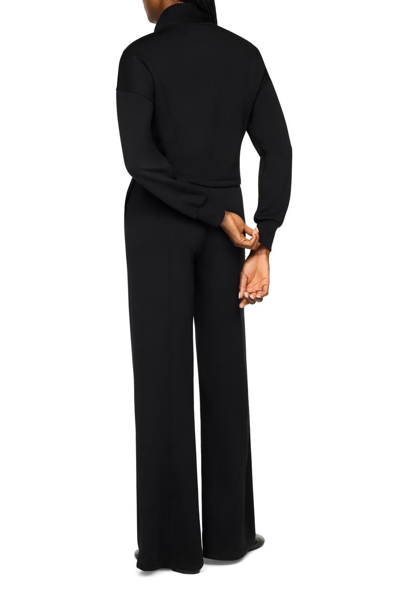 AirEssentials® Long Sleeve Shawl Collar Jumpsuit, Alternate, color, VERY BLACK