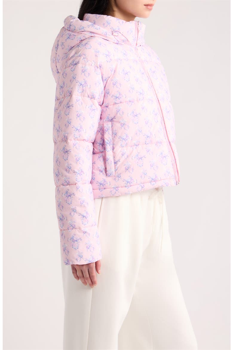 Moore Floral Water Resistant Puffer Jacket, Alternate, color, ICED MAUVE