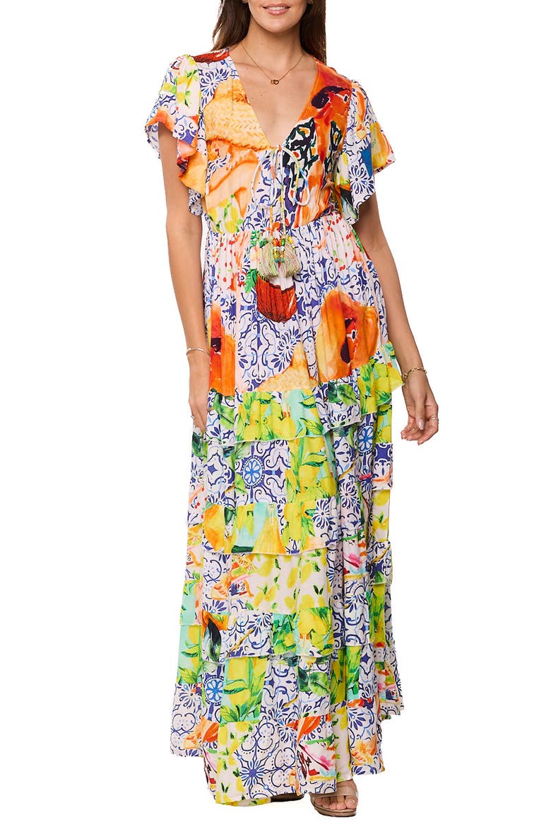 Floral Maxi Dress, Main, color, GREEN
