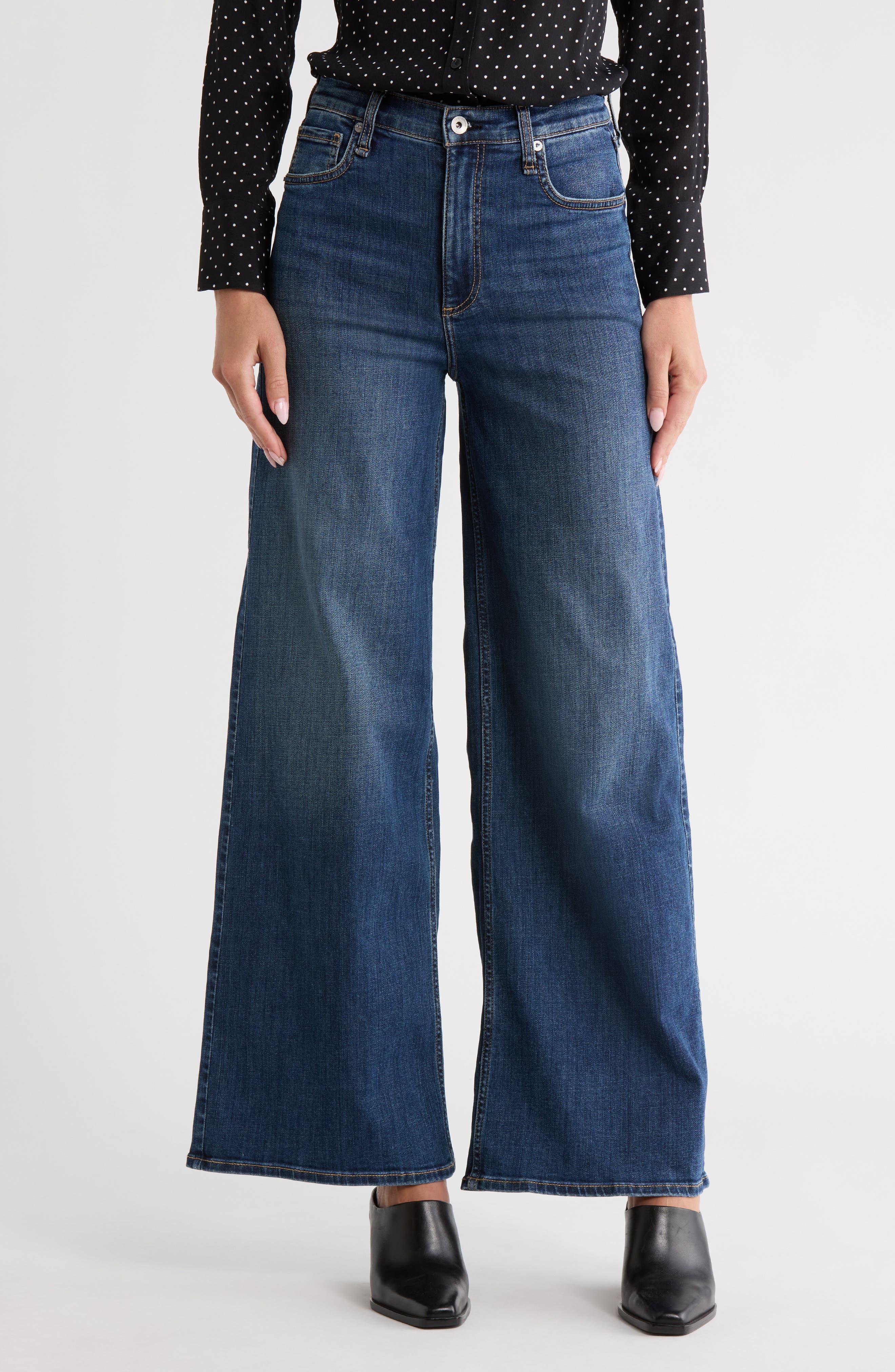 rag & bone Serena High Waist Wide Leg Jeans