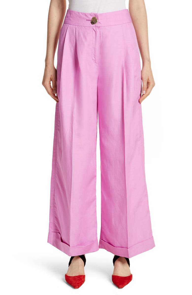 Rejina Pyo Wide Leg Rayon & Linen Pants, Main, color, 