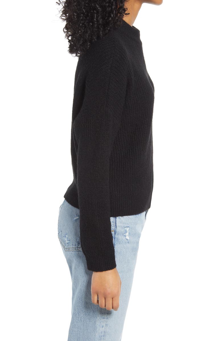 Topshop Crop Mock Neck Sweater, Alternate, color, 