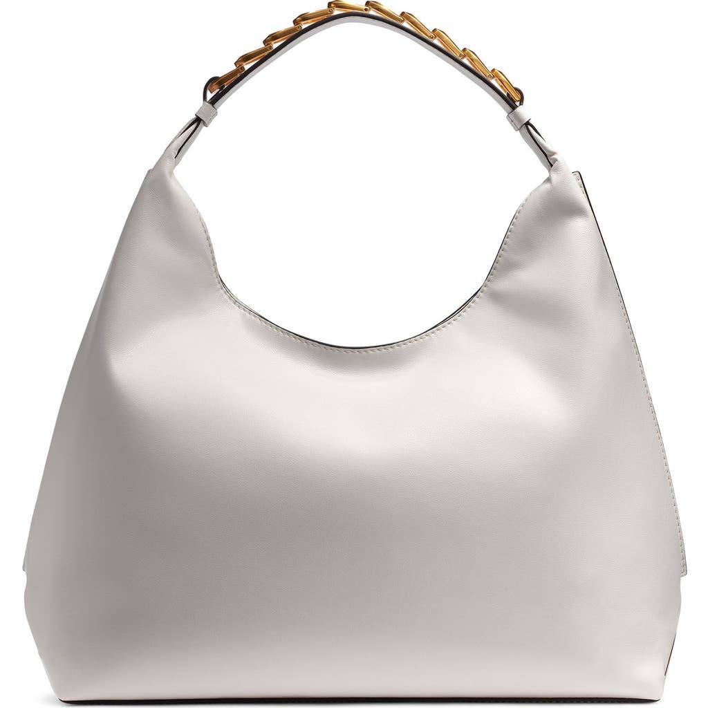 Donna Karan Bellmore Bezeled Hobo In Brilliant White