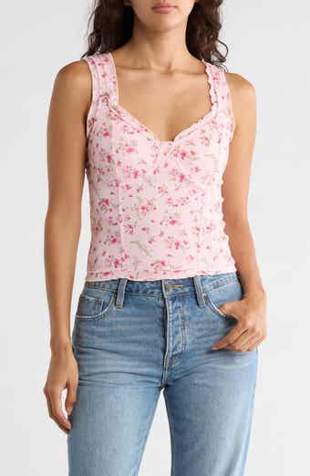 Madden Girl Ruffle Trim Rib Tank Top