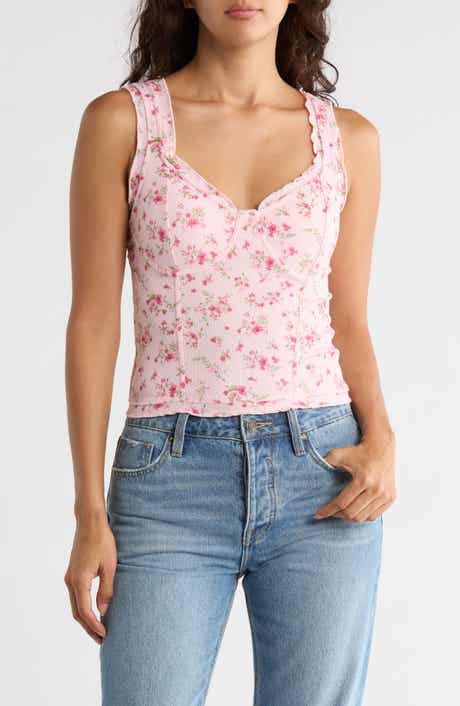 Madden Girl Ruffle Trim Rib Tank Top