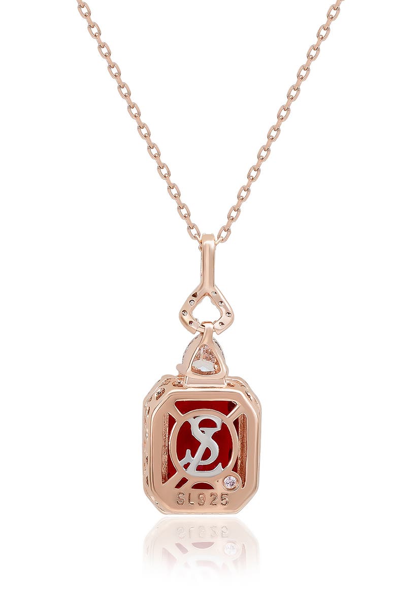 Colorful Cubic Zirconia Pendant Necklace, Alternate, color, ROSE
