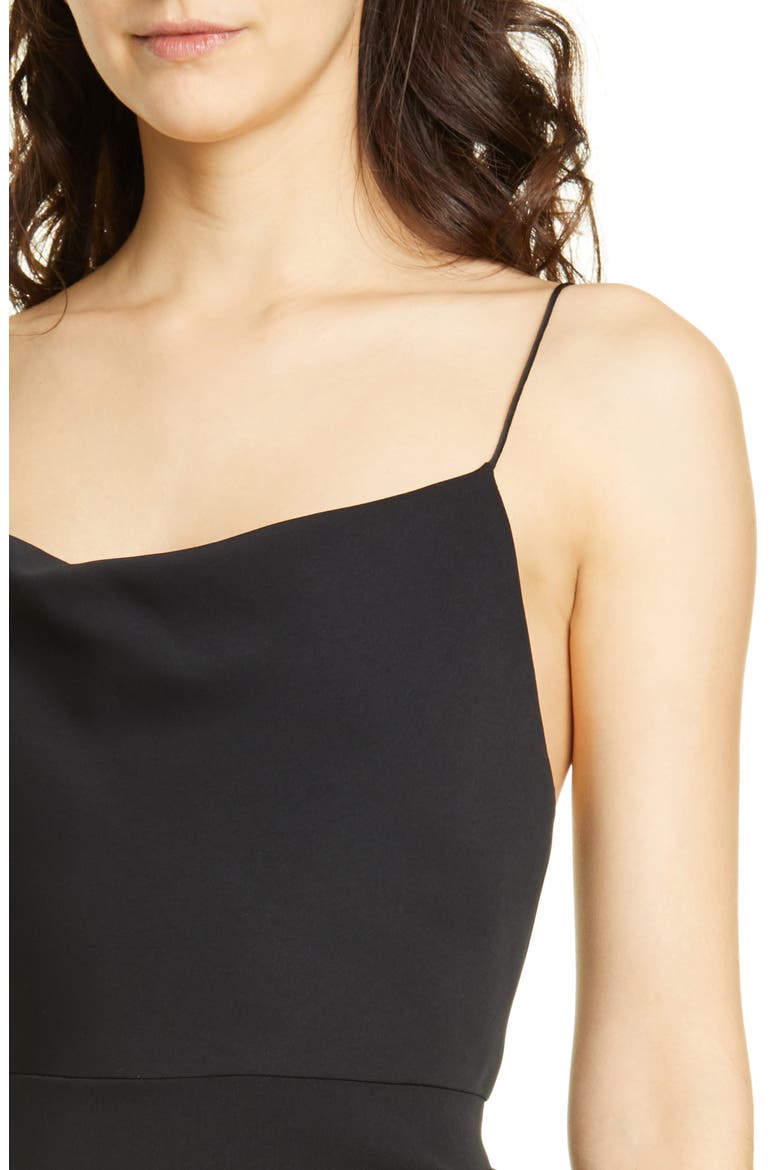 Adrina Flounce Hem Midi Dress, Alternate, color, BLACK