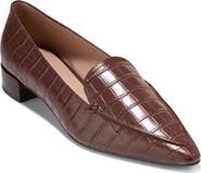 Cole Haan Beatrice Croc Embossed Leather Loafer
