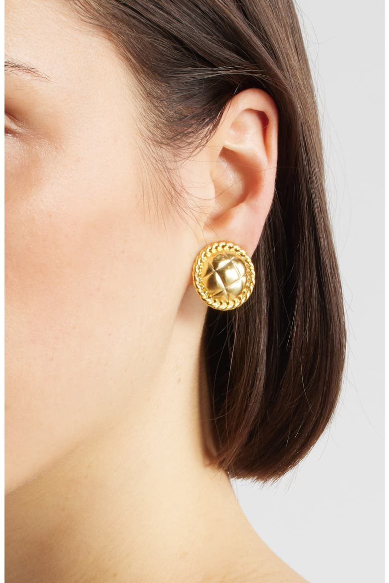 Roman Style Clip-On Earrings, Alternate, color, GOLD