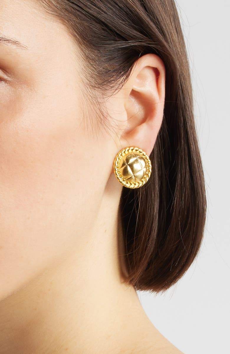 Karine Sultan Roman Style Clip-On Earrings, Alternate, color, Gold
