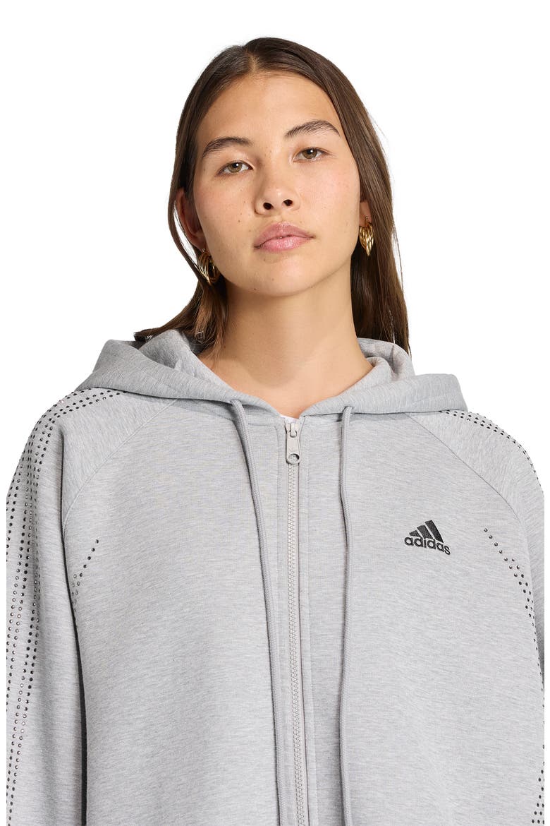 Teamgeist Rhinestone Full Zip Hoodie, Alternate, color, MEDIUM GREY HEATHER/