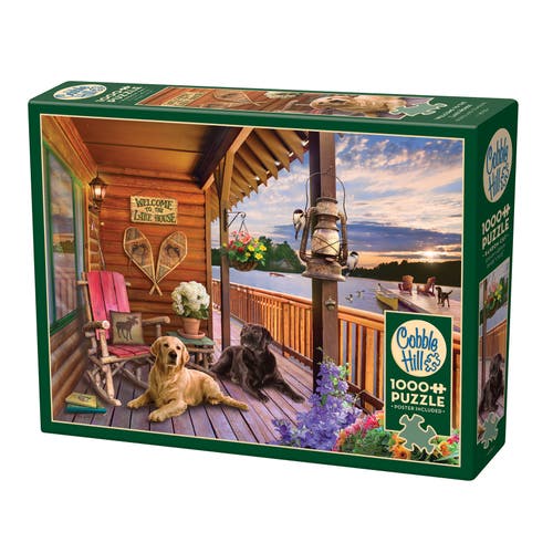 Cobble Hill 1000 Piece Puzzle, Welcome To The Lake House Reference Poster Included in Multicolored  product