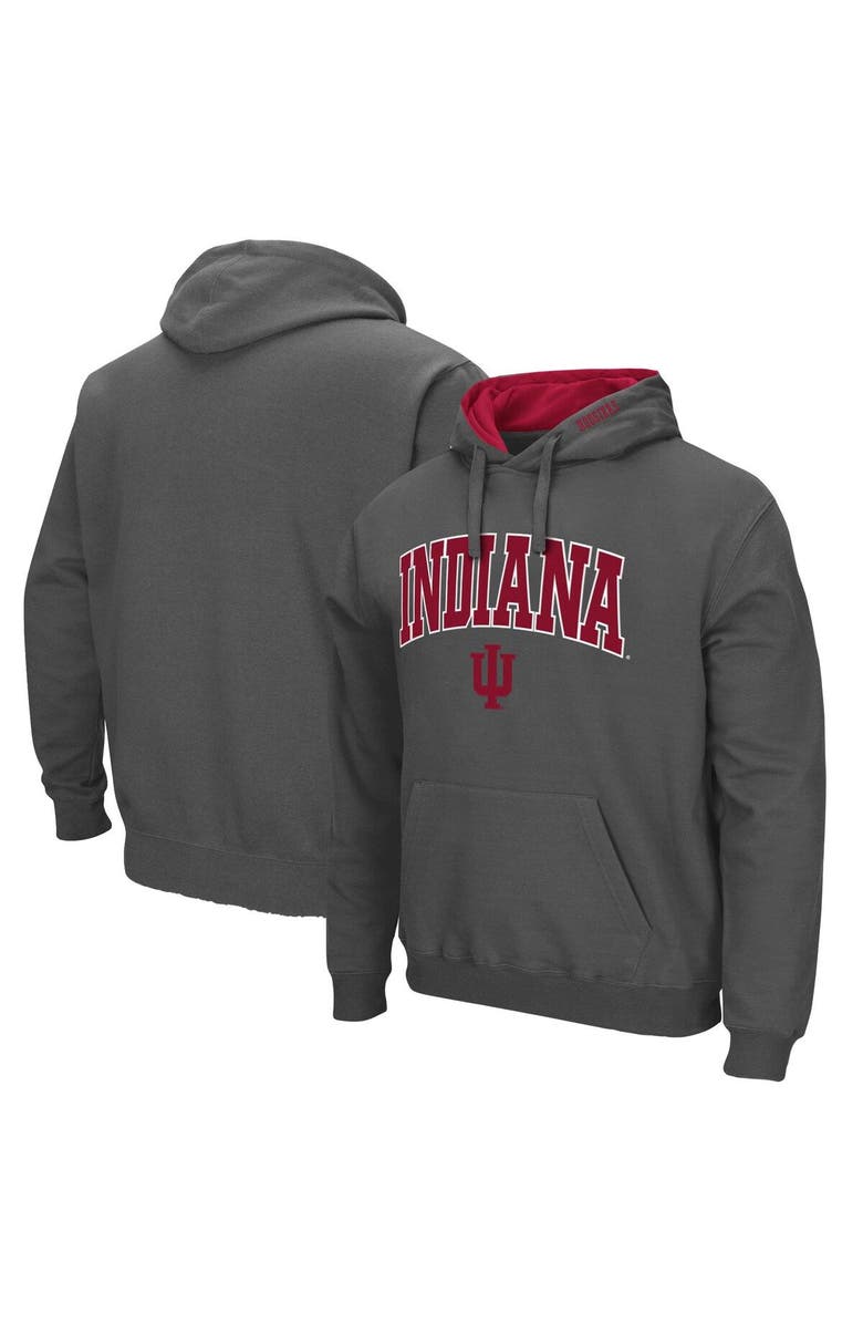 COLOSSEUM Men's Colosseum Charcoal Indiana Hoosiers Arch & Logo 3.0 Pullover Hoodie, Main, color, Charcoal