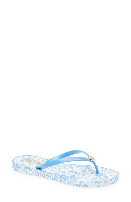 Lilly Pulitzer ® Pool Flip Flop In Resort White Tall Tales Shoe