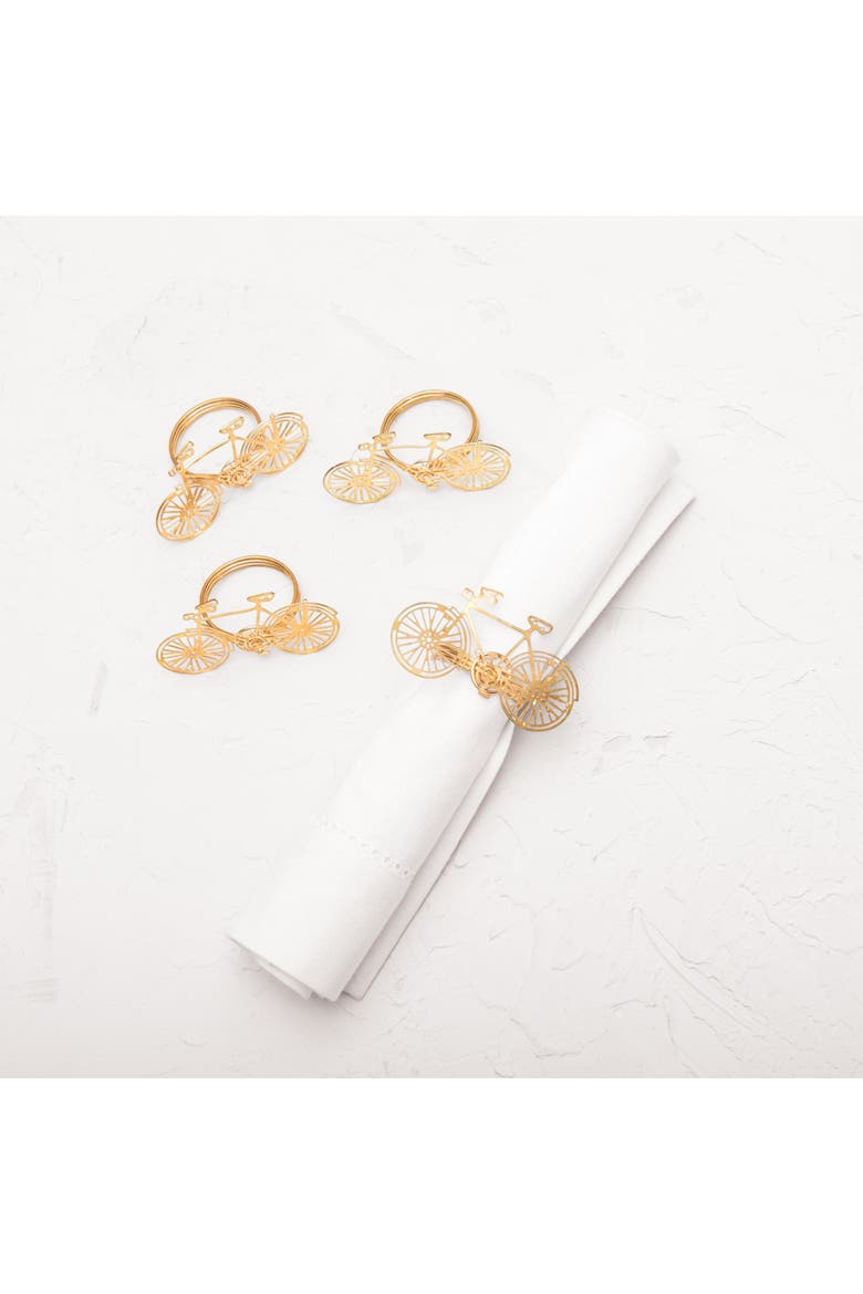 Bicycle Easter Gold Handcrafted Napkin Ring, Main, color, Gold