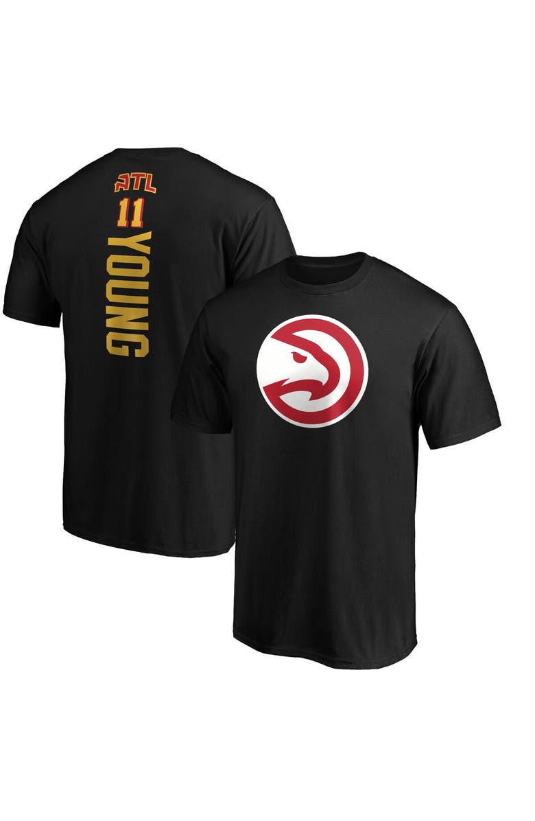 FANATICS Men's Fanatics Branded Trae Young Black Atlanta Hawks Team Playmaker Name & Number T-Shirt, Main, color,