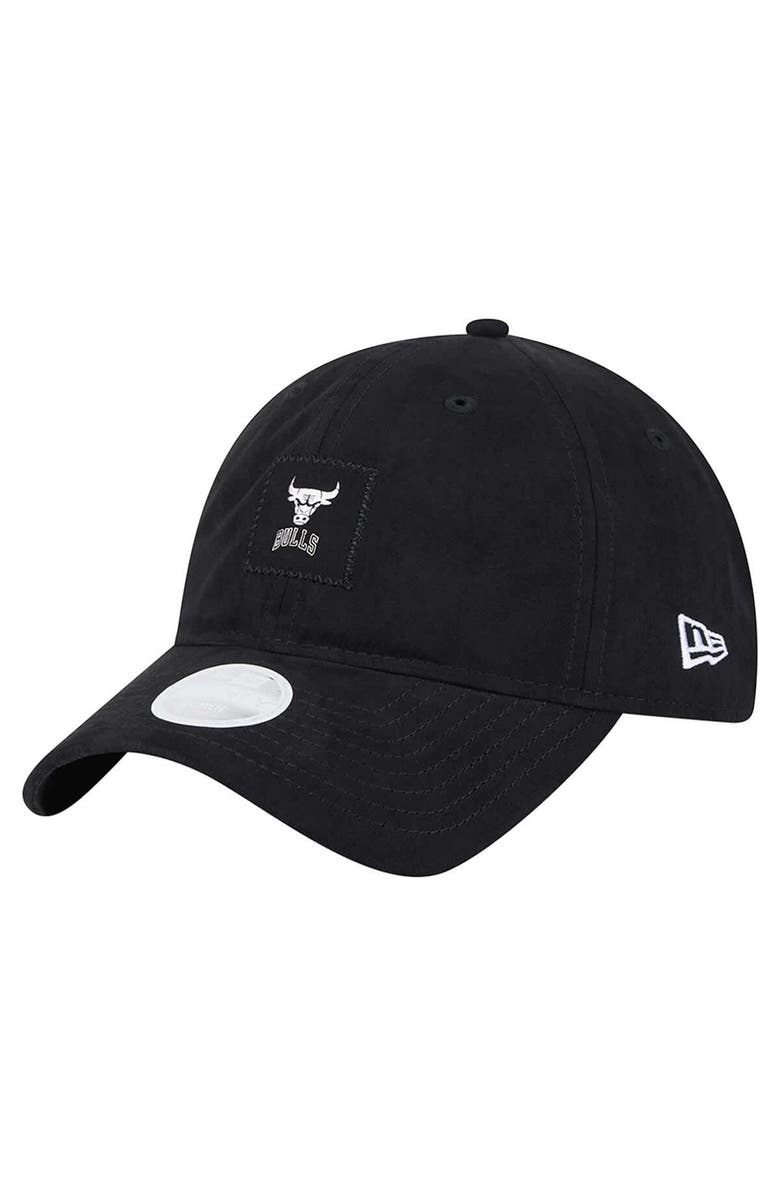 New Era Women's New Era Black Chicago Bulls Sport Night Suede Patch 9TWENTY Adjustable Hat, Main, color,