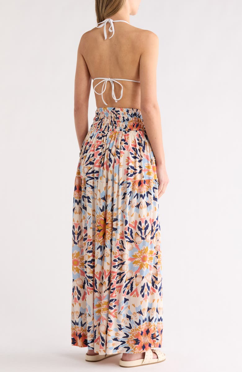 Elan Smocked Waist Cover-Up Skirt, Alternate, color, Multi Kaleidoscope