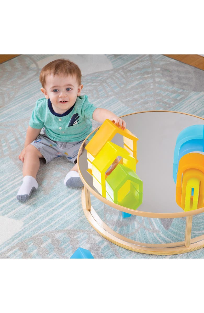 Kaplan Early Learning Company Curious Crawler Mirrored Play Table, Alternate, color, Beige