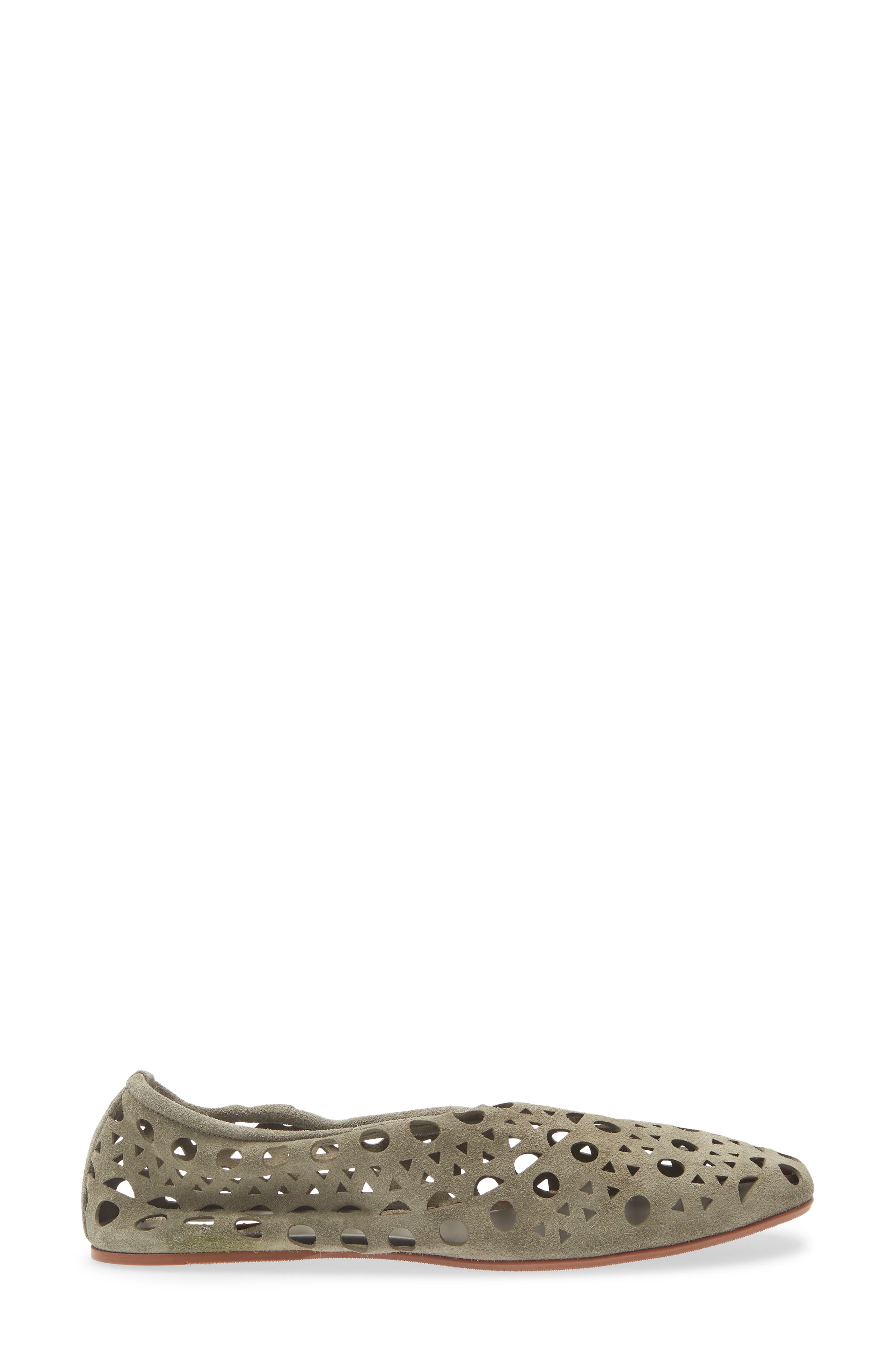 Neo Vienne Perforated Ballet Flat, Alternate, color, VERT CENDRE