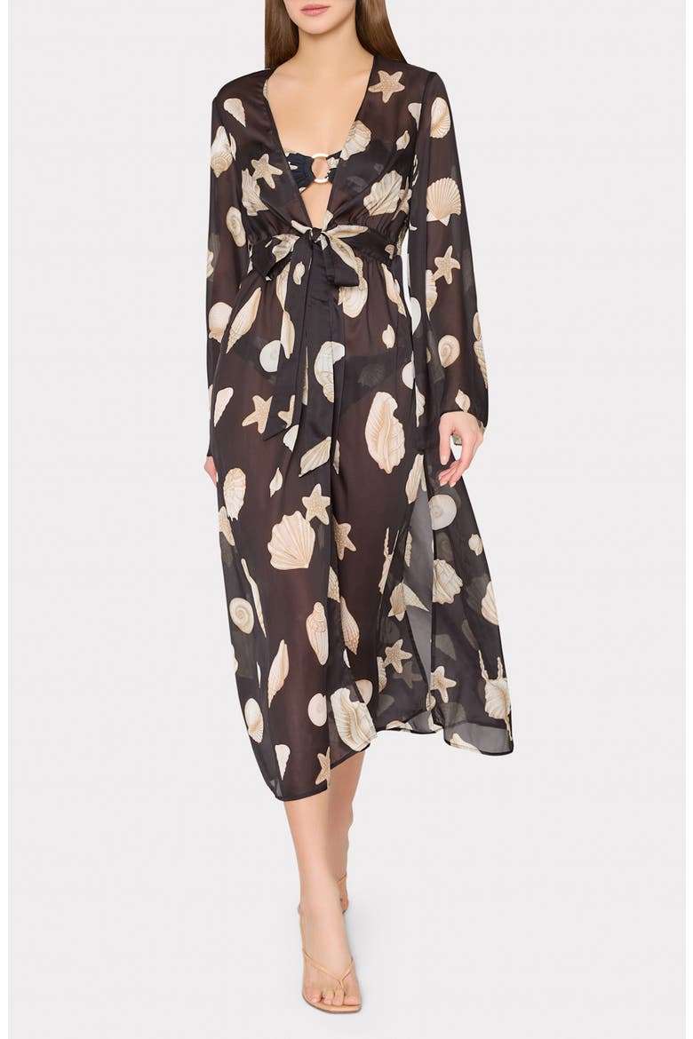 Vince Seashell Sheer Cover-Up, Main, color, BLACK/ WHITE