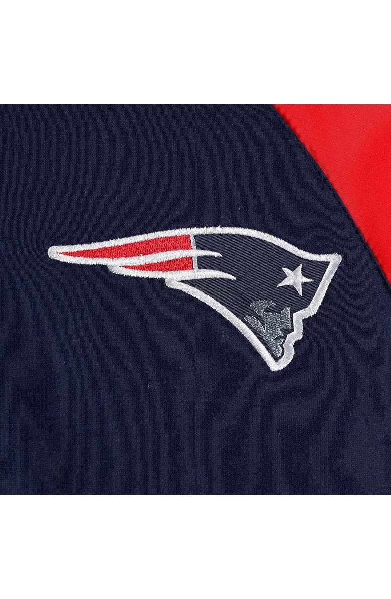 G-III SPORTS BY CARL BANKS Men's G-III Sports by Carl Banks Navy New England Patriots Defender Raglan Full-Zip Hoodie Varsity Jacket, Alternate, color,