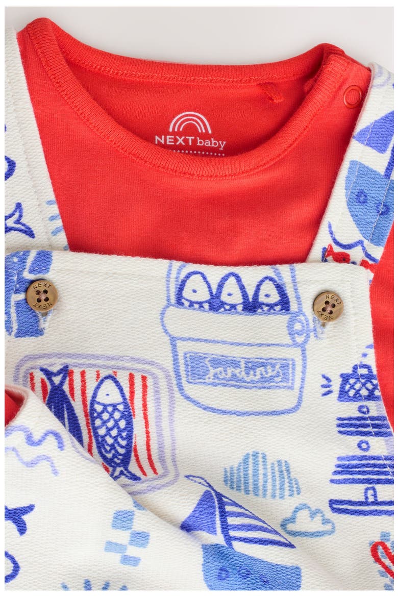Nautical Romper & Bodysuit Set, Alternate, color, RED