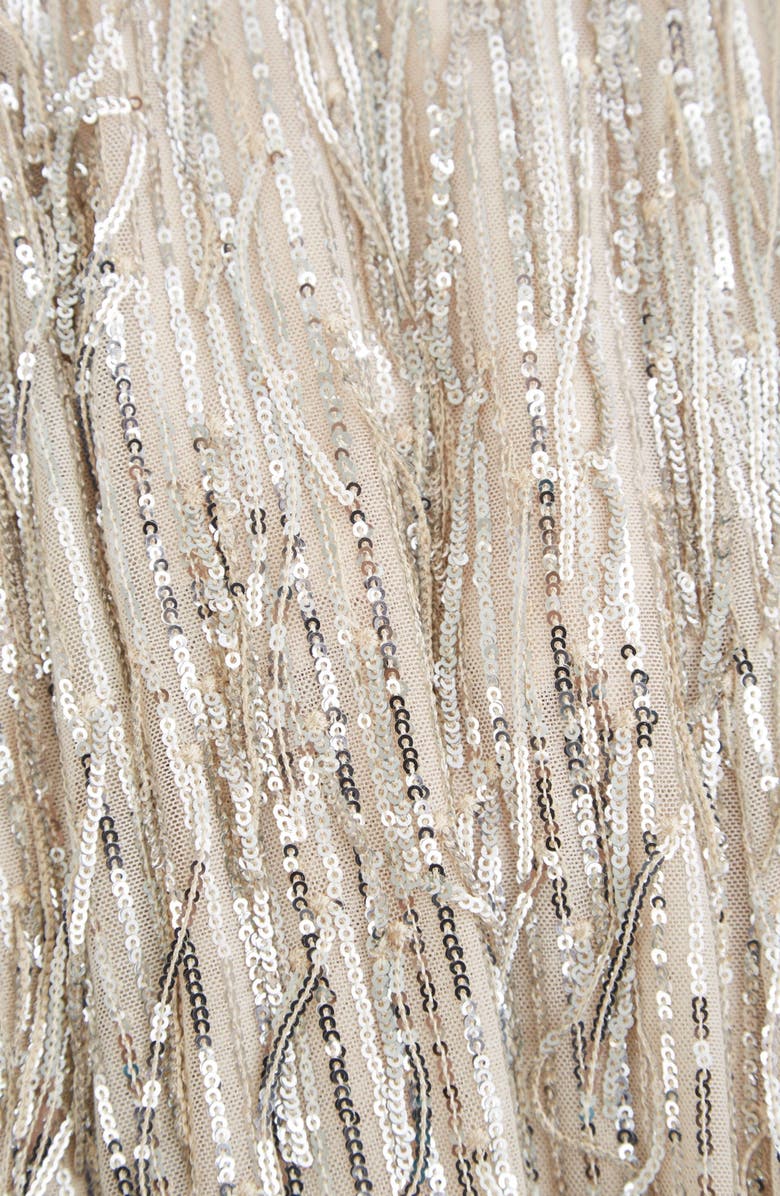 GUESS Heidi Sequin Fringe Wide Leg Pants, Alternate, color, 