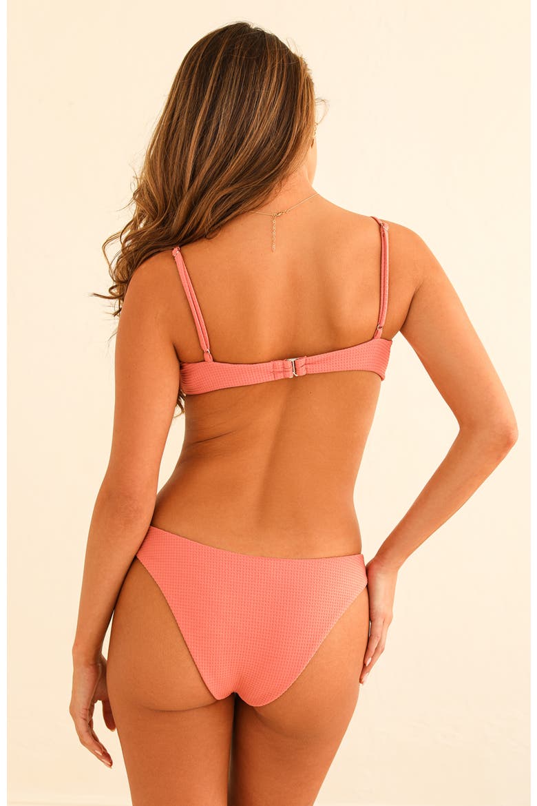 Nocturnal Cheeky Bikini Bottom, Alternate, color, Tearose Waffle