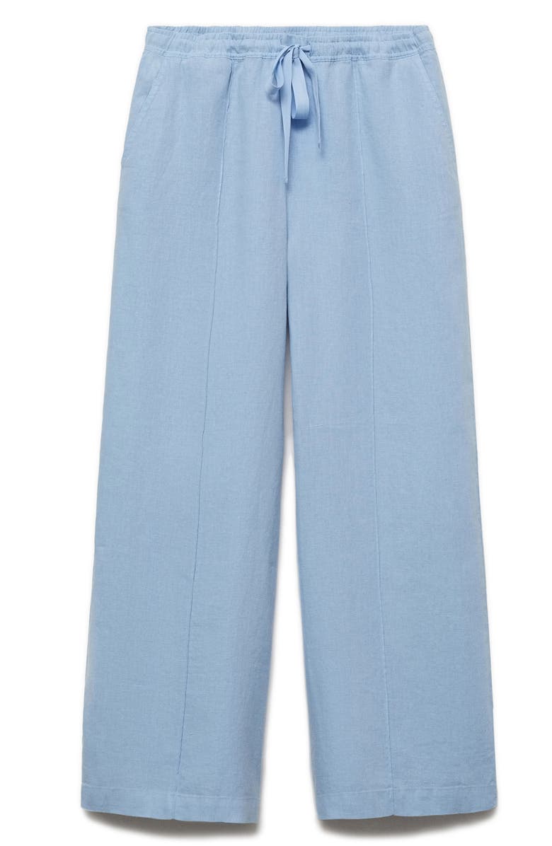 MANGO Drawstring Linen Pants, Alternate, color, 