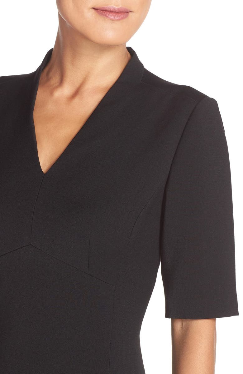 Tahari V-Neck Woven Sheath Dress, Alternate, color, 