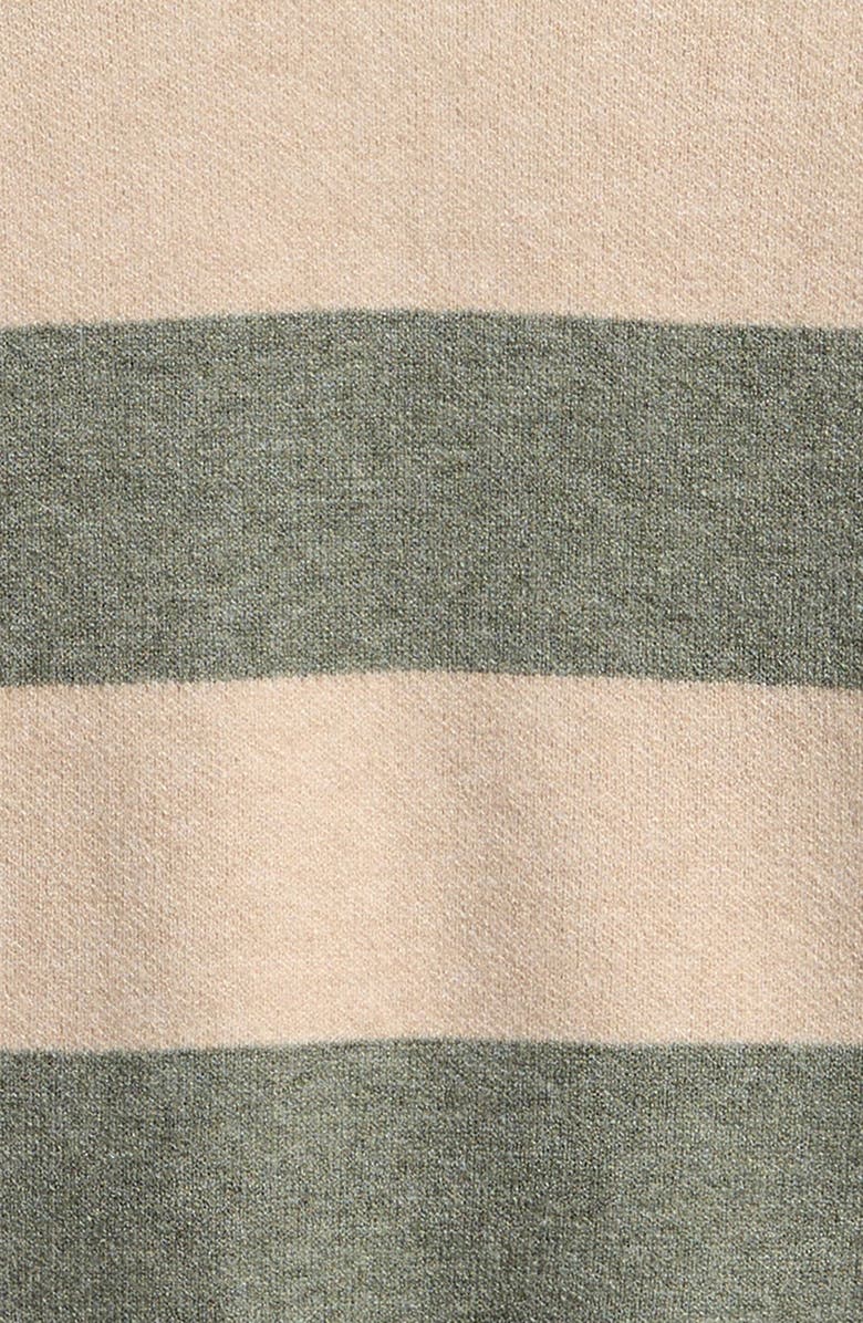 Freshman Kids' Stripe Johnny Collar Rugby Sweater, Alternate, color, Green Ivory Stripe