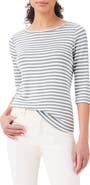 NZT by NIC+ZOE Stripe Boat Neck Cotton T-Shirt