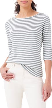NZT by NIC+ZOE Stripe Boat Neck Cotton T-Shirt