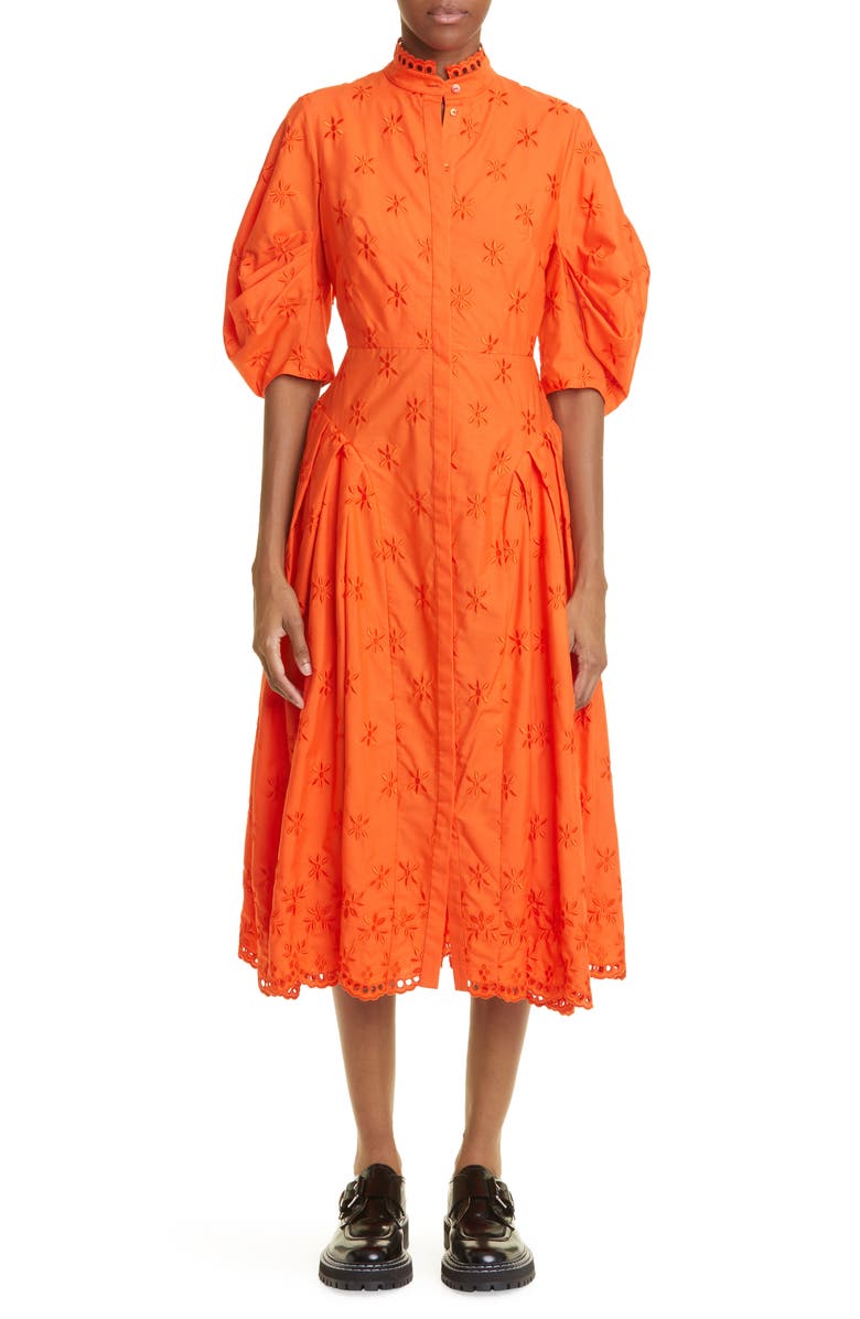 Erdem Zelda Apolonia Print Puff Sleeve Midi Dress, Main, color, 