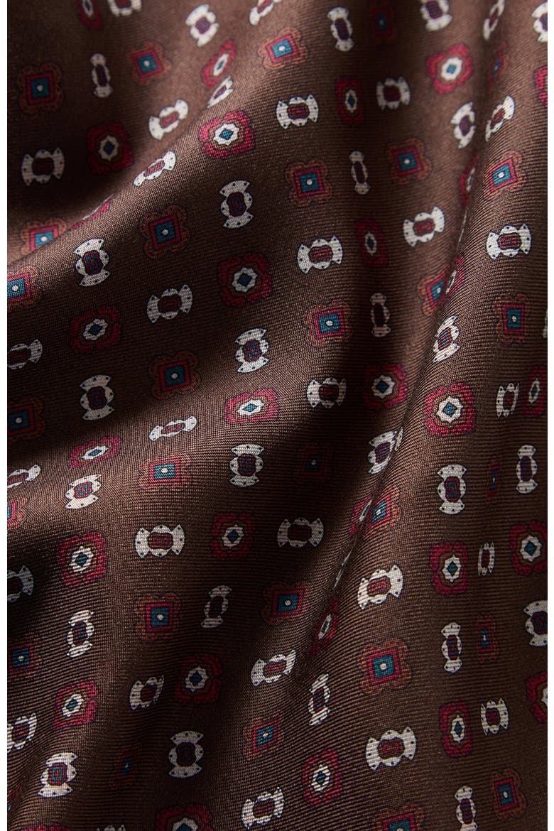 Paisley Collins Double Print Pocket Square, Alternate, color, Brown Multi