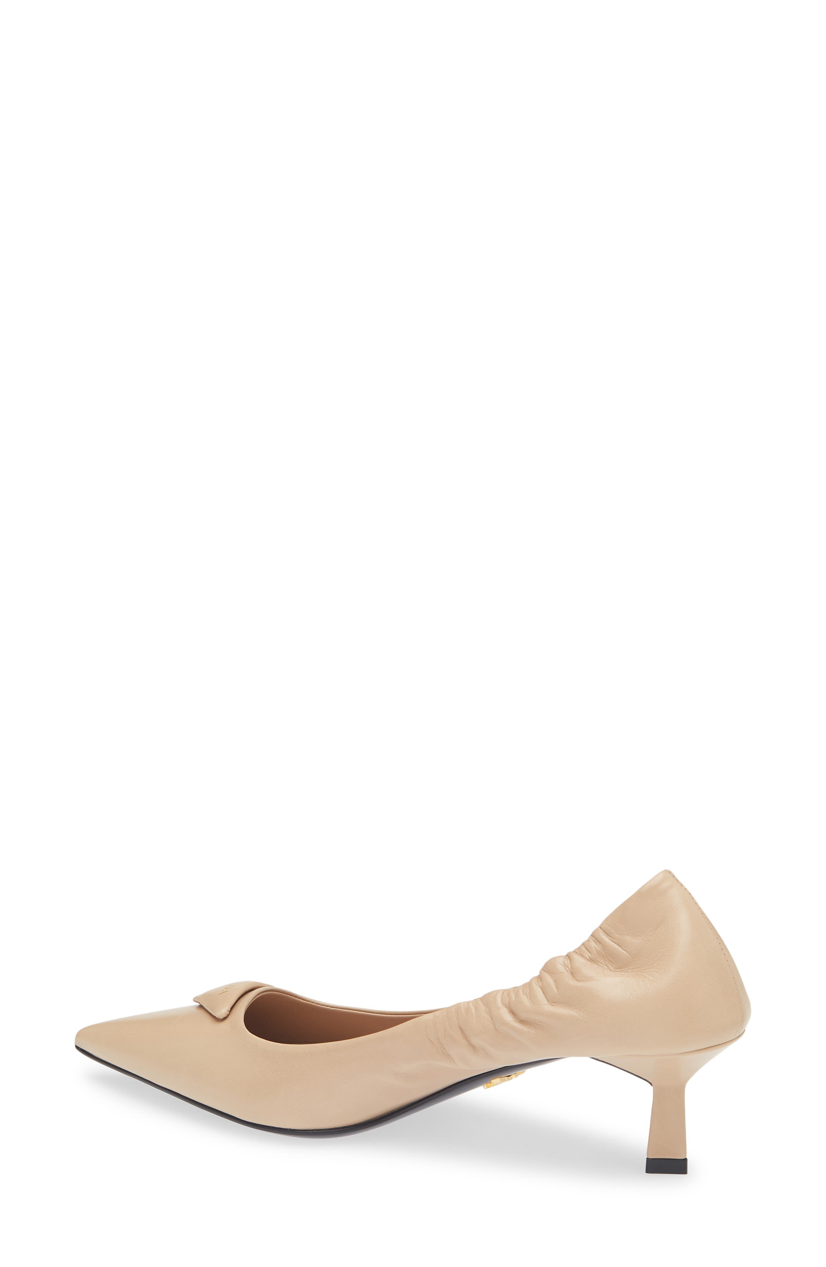 Triangle Logo Pointed Toe Pump, Alternate, color, SABBIA