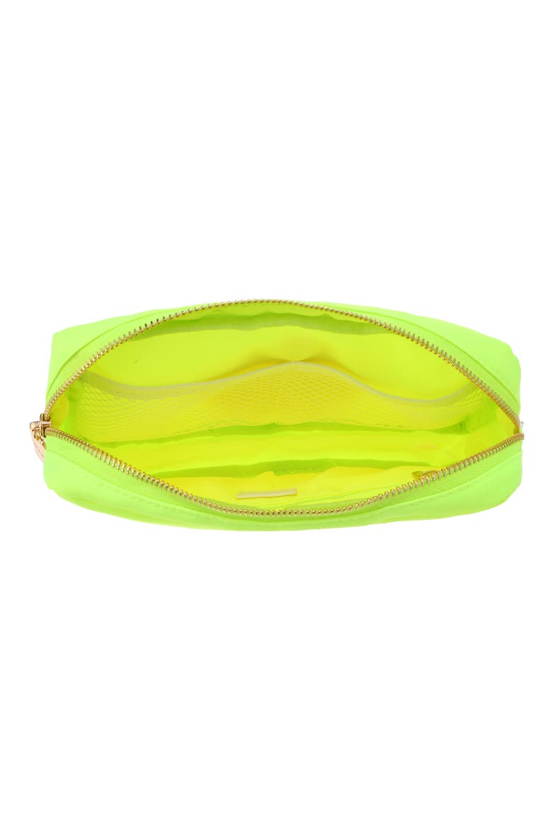 Medium Kiss Cosmetic Bag, Alternate, color, NEON YELLOW