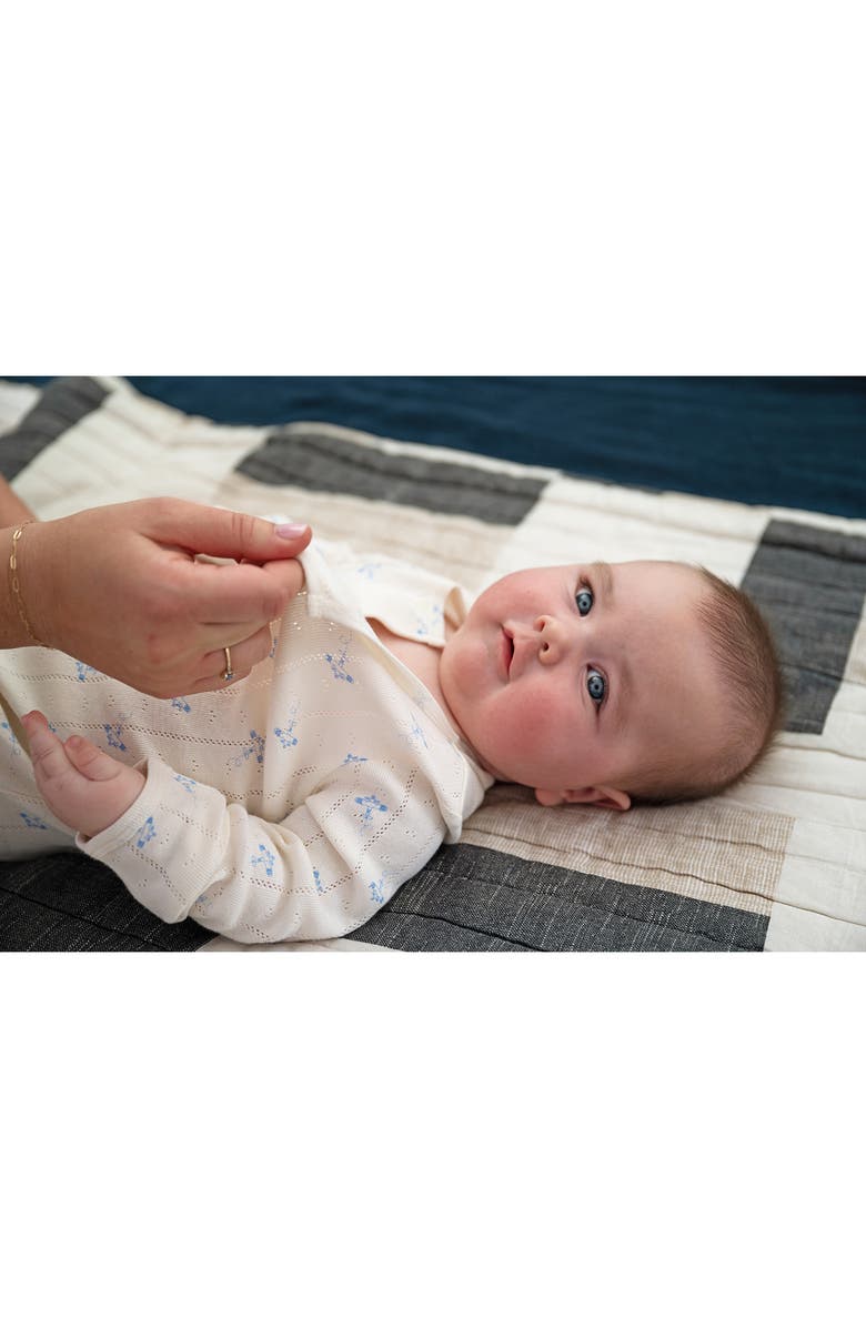 Magnetic Me Airplanes Organic Cotton Pointelle Footie, Alternate, color, Off White