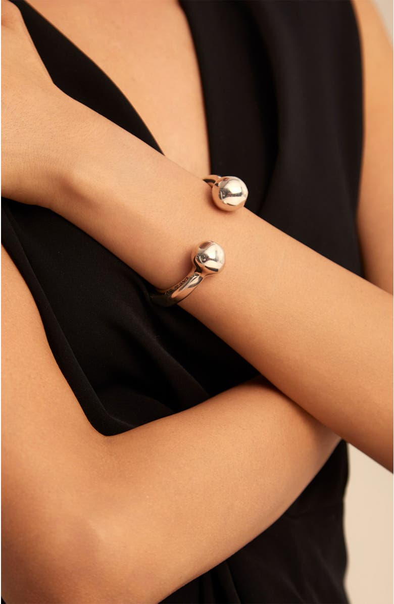 UNODE50 Double Bead Bangle, Alternate, color, Silver