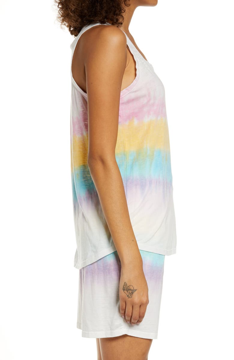 Emerson Road Tie Dye Short Pajamas, Alternate, color, White Vintage Jersey
