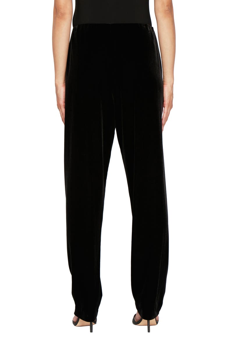 Slim Velvet Pull-On Pants, Alternate, color, BLACK
