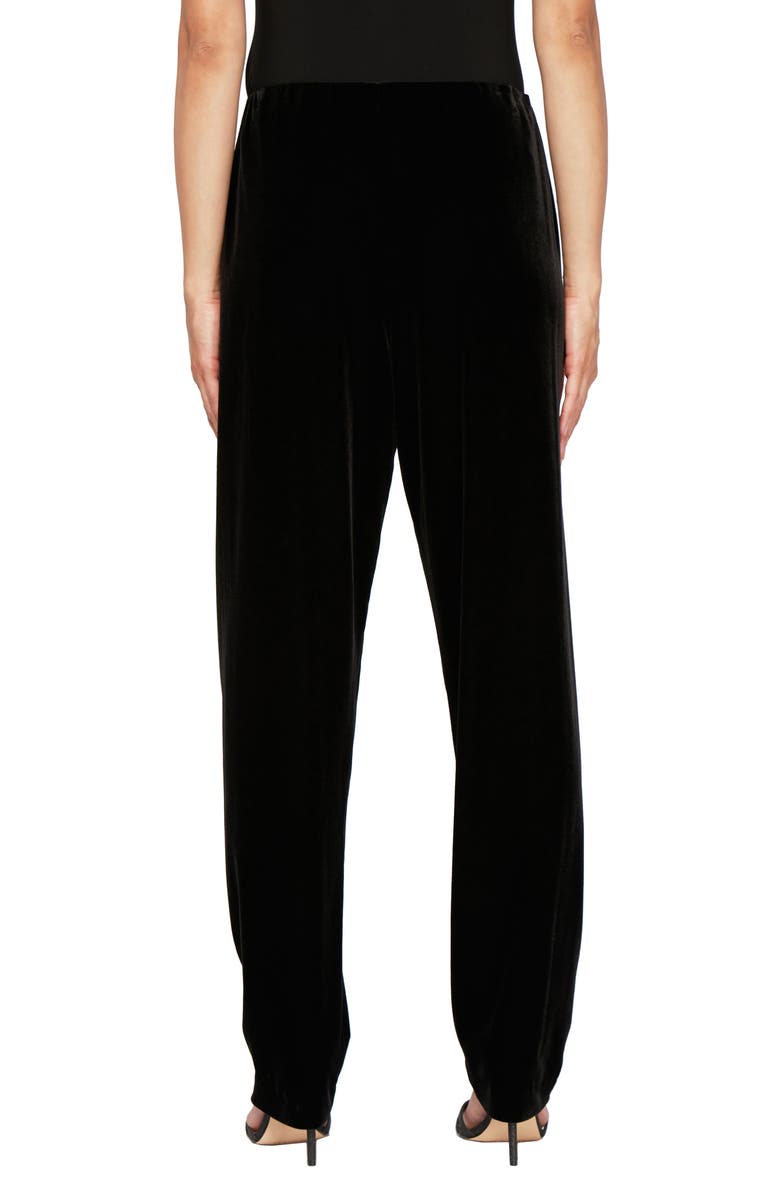 Alex Evenings Slim Velvet Pull-On Pants, Alternate, color, Black