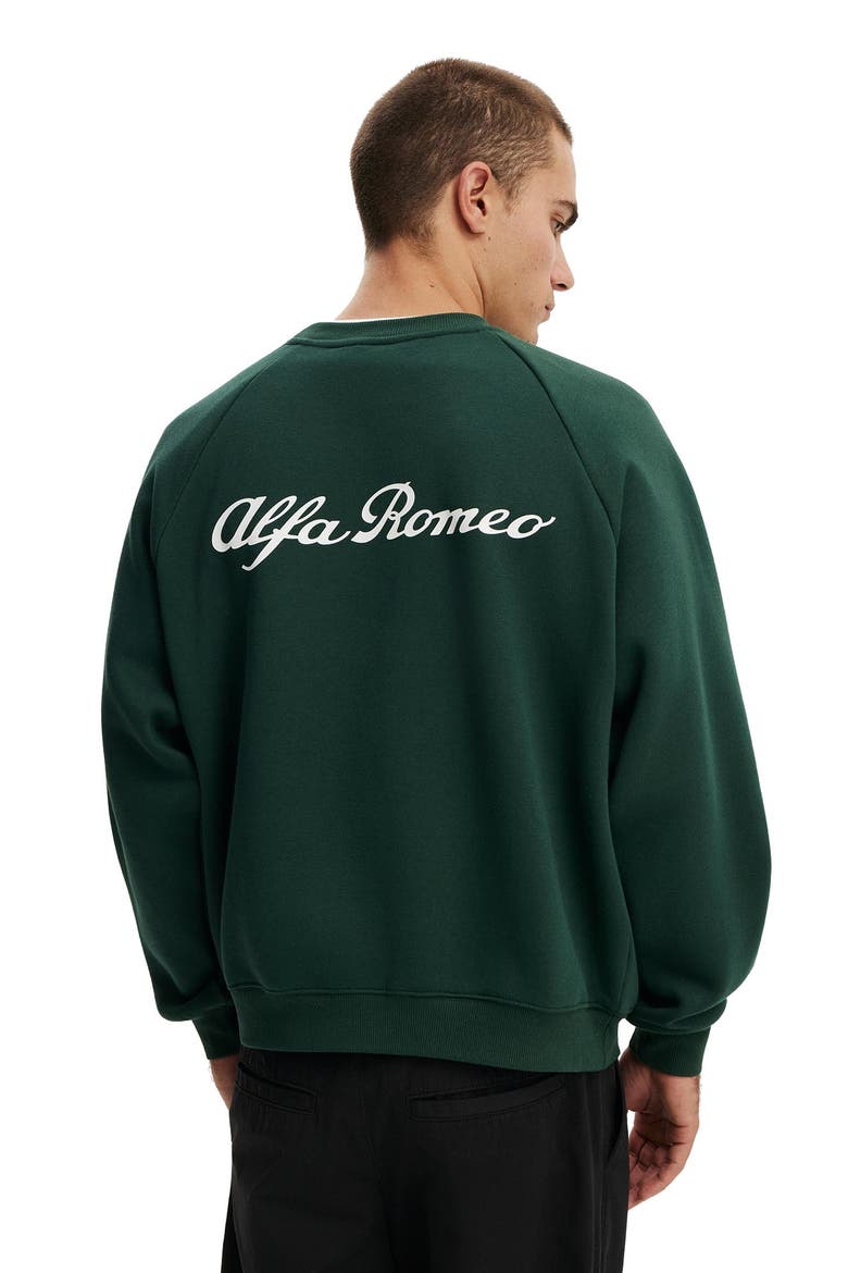Men's Box Fit Alfa Romeo Sweater, Alternate, color, Lcn Alf Pineneedle Green