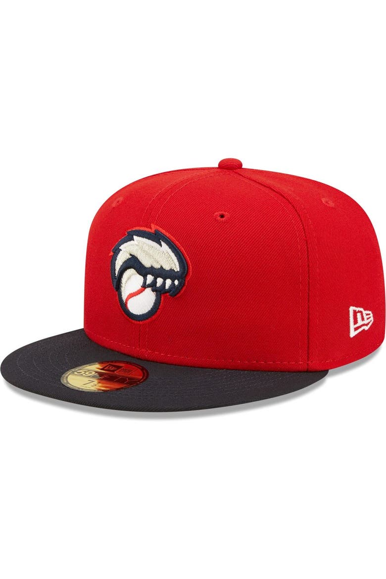 Men's New Era Red New Hampshire Fisher Cats Authentic Collection Team Alternate 59FIFTY Fitted Hat, Main, color, Red