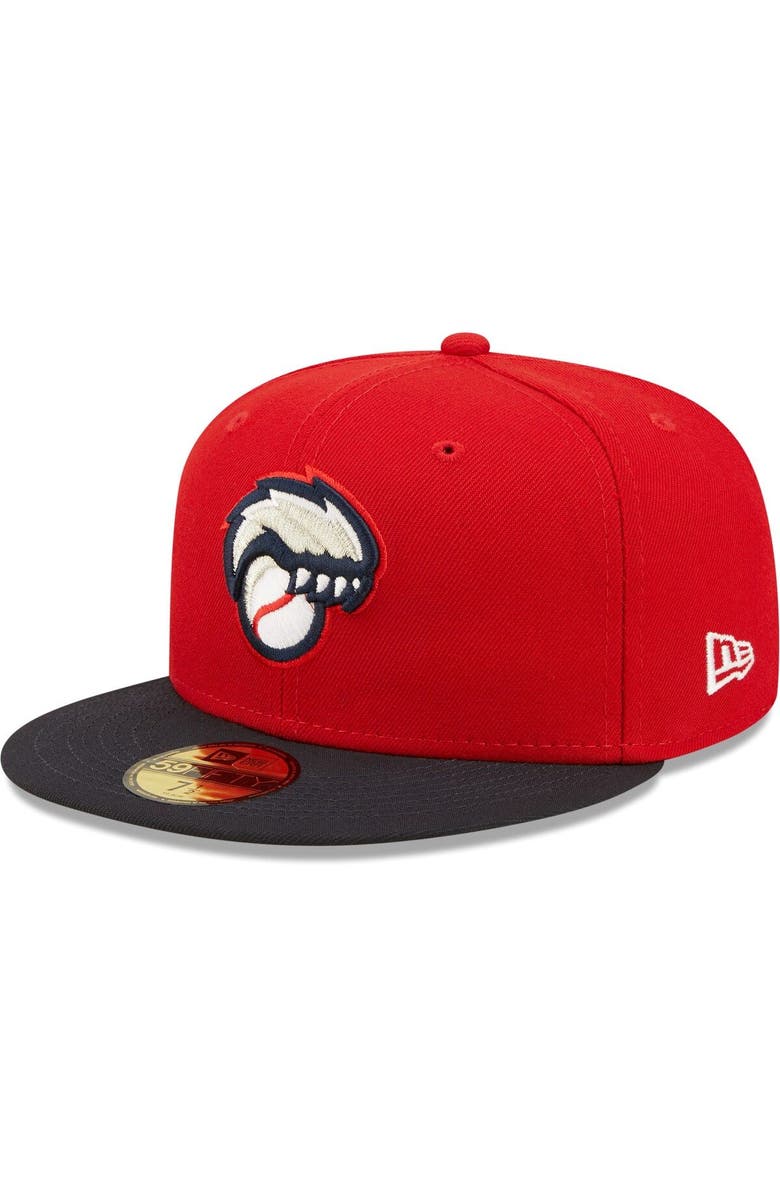 New Era Men's New Era Red New Hampshire Fisher Cats Authentic Collection Team Alternate 59FIFTY Fitted Hat, Main, color, Red