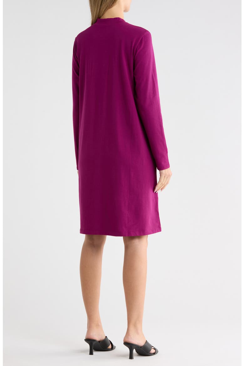 Mock Neck Long Sleeve Dress, Alternate, color, RASPBERRY