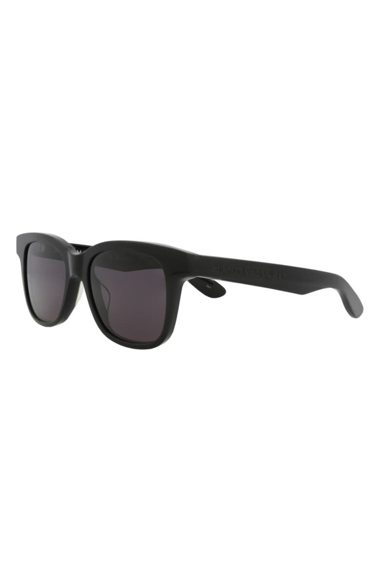 McQueen 52mm Square Sunglasses, Alternate, color, Black Black Grey